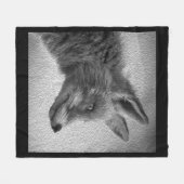 FOX-MALERIERUNG STIL SCHWARZ UND WEISS FLEECEDECKE (Vorderseite (Horizontal))