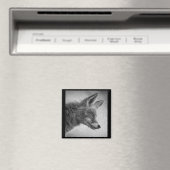 FOX-MALERIERUNG STIL SCHWARZ UND WEISS MAGNET (In Situ (Geschirrspüler))