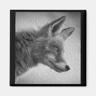 FOX-MALERIERUNG STIL SCHWARZ UND WEISS MAGNET