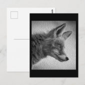 FOX-MALERIERUNG STIL SCHWARZ UND WEISS POSTKARTE (Vorne/Hinten)
