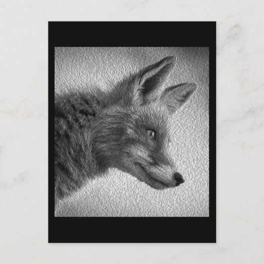 FOX-MALERIERUNG STIL SCHWARZ UND WEISS POSTKARTE (Vorderseite)