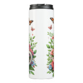 Fox-Mama: Cub, Blume, Muttertag Thermosbecher (Rückseite)