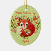 Fox-Mamma-u. -welpen-Keramik-Verzierung Keramikornament (Rechts)