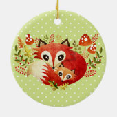 Fox-Mamma-u. -welpen-Keramik-Verzierung Keramikornament (Hinten)