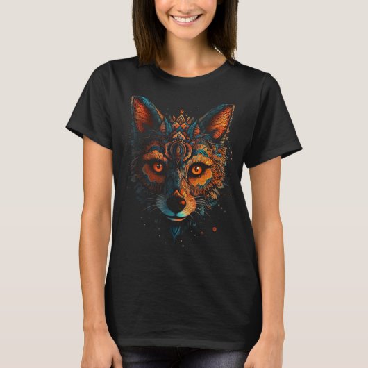 Fox Mandala Fantasy Art - Artwork Fox T-Shirt (Vorderseite)