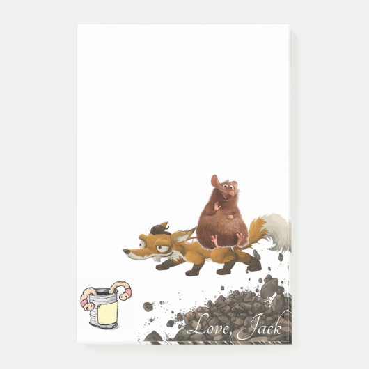 Fox-Maus-Wurm nach der Installation Post-it Klebezettel (Vorderseite)