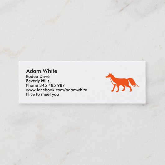 Fox Mini Visitenkarte (Vorderseite)