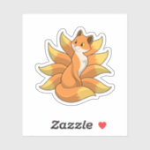 Fox mit 9 Fox-Schwänzen Aufkleber (Blatt)