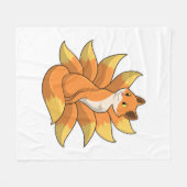 Fox mit 9 Fox-Schwänzen Fleecedecke (Vorderseite (Horizontal))