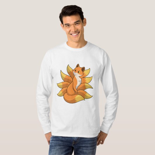 Fox mit 9 Fox-Schwänzen T-Shirt (Vorne ganz)