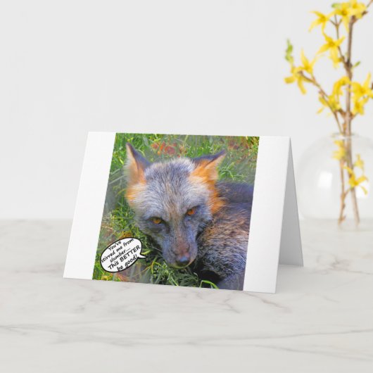 Fox mit Attitude Card Karte (Gelbe Blume)