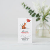 Fox mit Balloon Children Calling Card Telefonnummerkarte (Stehend Vorderseite)