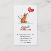 Fox mit Balloon Children Calling Card Telefonnummerkarte (Vorderseite)