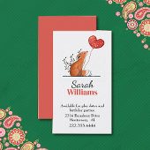 Fox mit Balloon Children Calling Card Telefonnummerkarte