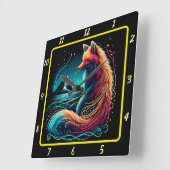 Fox mit Blick auf die Mitternachtsgebirge Quadratische Wanduhr (Winkel)