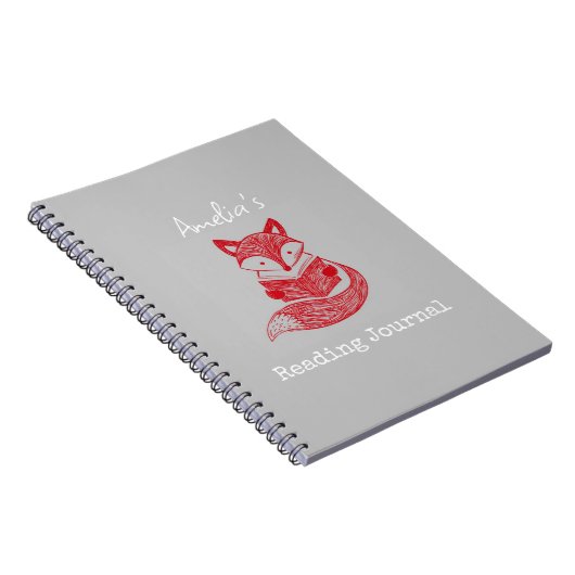 Fox mit Book Personalisiert Reading Notebook Notizblock (Rechte Seite)