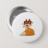 Fox mit Brille Button (Vorne & Hinten)