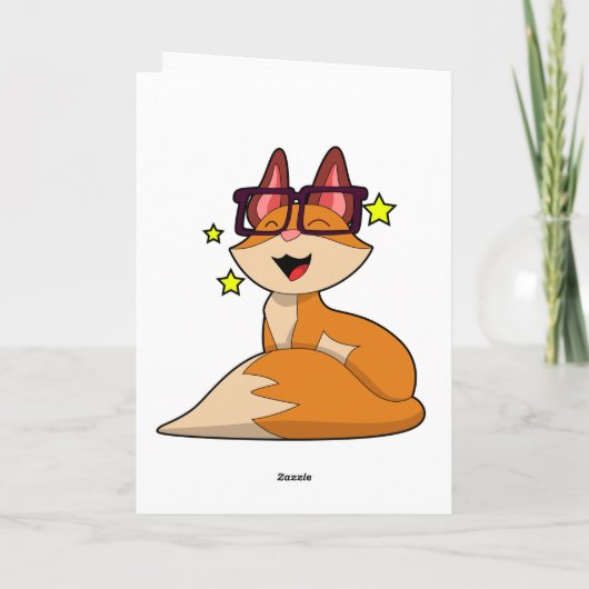 Fox mit Brille Karte (Rückseite)