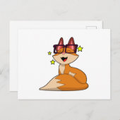 Fox mit Brille Postkarte (Vorne/Hinten)