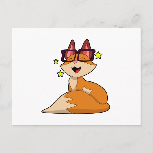 Fox mit Brille Postkarte (Vorderseite)