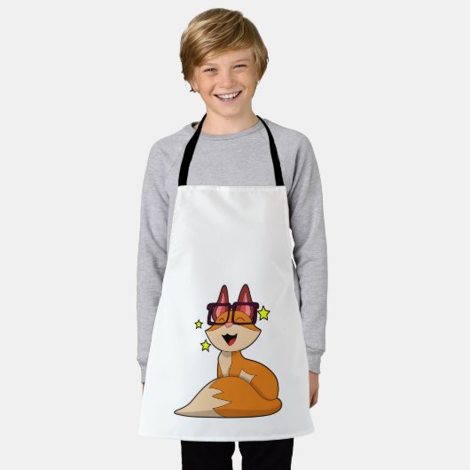Fox mit Brille Schürze (Getragen)