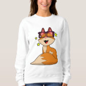 Fox mit Brille Sweatshirt (Vorderseite)