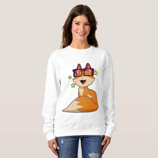 Fox mit Brille Sweatshirt (Vorne ganz)