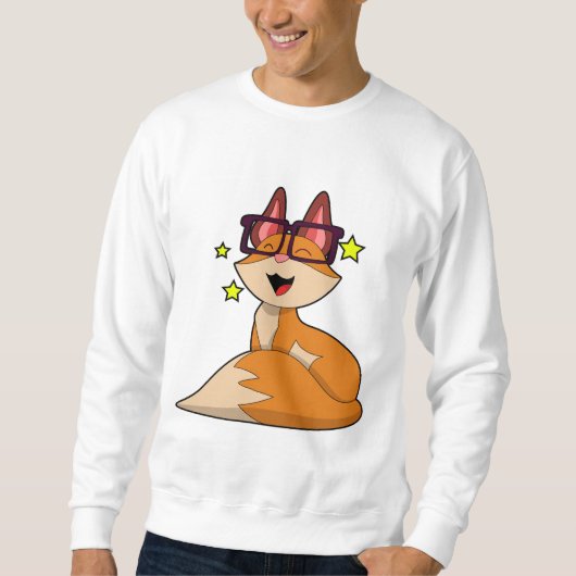 Fox mit Brille Sweatshirt (Vorderseite)