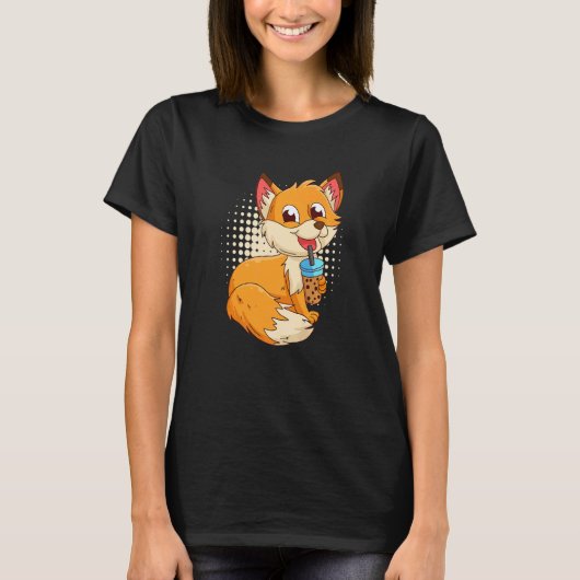 Fox mit Bubbel Tee Bubbeltea Fuchs Kinder (Vorderseite)
