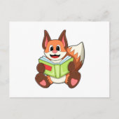 Fox mit Buch Postkarte (Vorderseite)