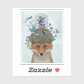 Fox mit Butterfly Bell Jar Aufkleber (Blatt)