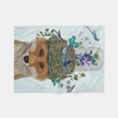 Fox mit Butterfly Bell Jar Fleecedecke (Vorderseite (Horizontal))