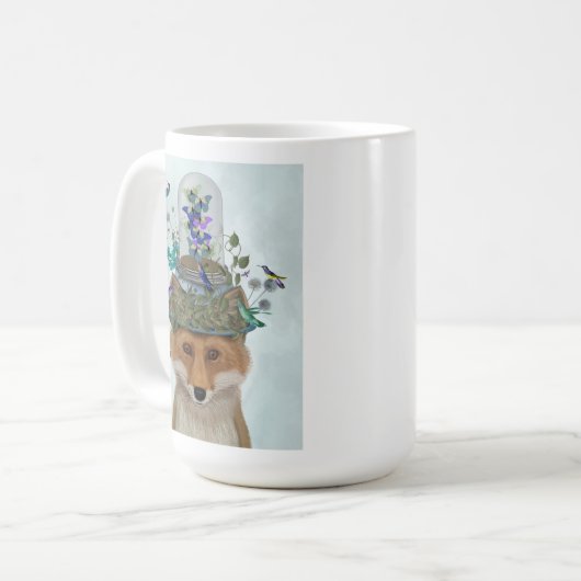Fox mit Butterfly Bell Jar Kaffeetasse (Vorderseite Links)