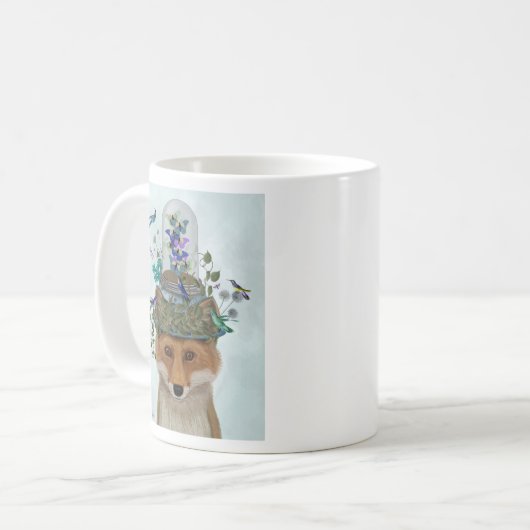 Fox mit Butterfly Bell Jar Kaffeetasse (Vorderseite Links)
