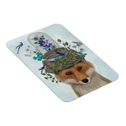 Fox mit Butterfly Bell Jar Magnet (Rechte Seite)