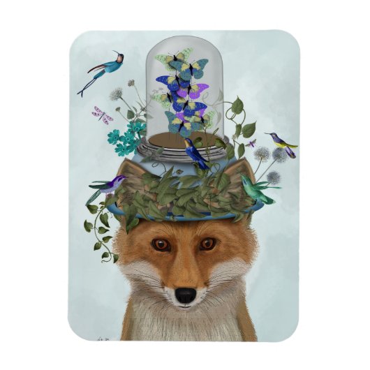 Fox mit Butterfly Bell Jar Magnet (Vertikal)