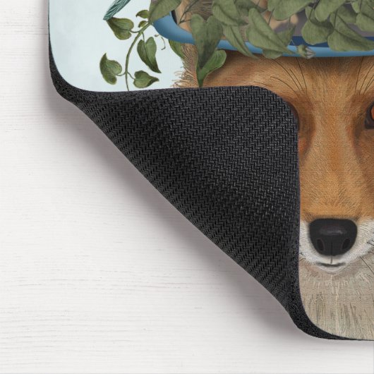 Fox mit Butterfly Bell Jar Mousepad (Ecke)