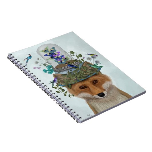 Fox mit Butterfly Bell Jar Notizblock (Rechte Seite)