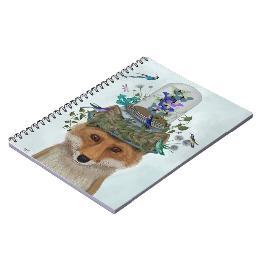 Fox mit Butterfly Bell Jar Notizblock (Linke Seite)