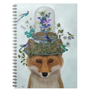 Fox mit Butterfly Bell Jar Notizblock