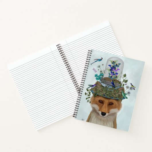 Fox mit Butterfly Bell Jar Notizblock (Innenseite)