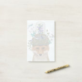 Fox mit Butterfly Bell Jar Post-it Klebezettel (Auf Schreibtisch)