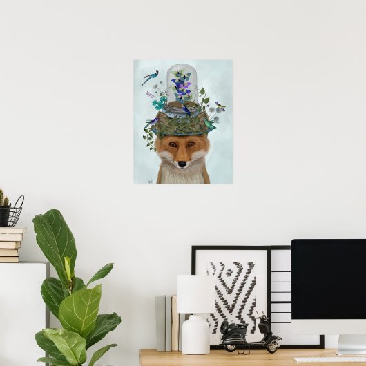 Fox mit Butterfly Bell Jar Poster (Heimbüro)