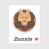 Fox mit Donut Aufkleber (Blatt)