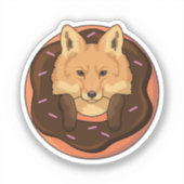 Fox mit Donut Aufkleber (Vorderseite)