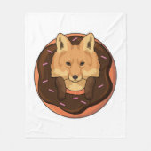Fox mit Donut Fleecedecke (Vorderseite)