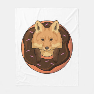 Fox mit Donut Fleecedecke