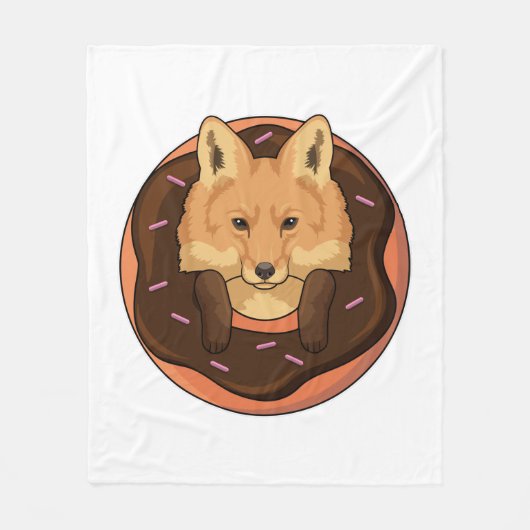 Fox mit Donut Fleecedecke (Vorderseite)