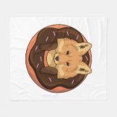 Fox mit Donut Fleecedecke (Vorderseite (Horizontal))