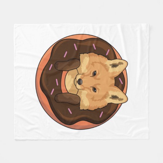 Fox mit Donut Fleecedecke (Vorderseite (Horizontal))